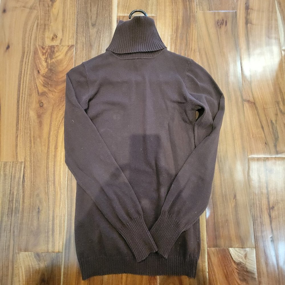 Brown turtleneck sweater